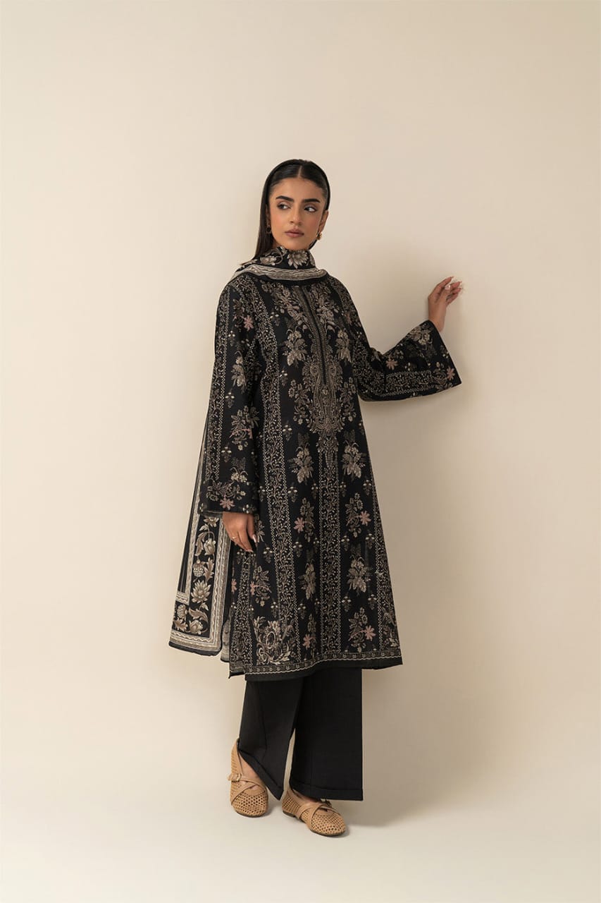 3PIECE PRINTED SLUB KHADDAR SUIT-RAVEN REEF (UNSTITCHED)